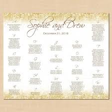 White Gold Sparkles Seating Chart Poster Table Number