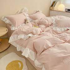 Baby Pink Bedding Ruffle Bedding Set
