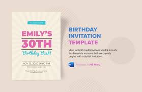 birthday invitation template in ms word