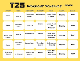 focus t25 workout calendar print a