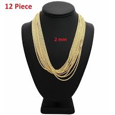 12 piece italy rope chain necklace 2mm