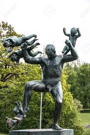グスタフ ・ ヴィーゲラン、オスロ、ノルウェーによって設計されたヴィーゲラン公園の彫像の写真素材・画像素材 Image 67728627