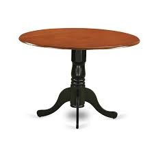 Amazon.com - East West Furniture DLT-BCH-TP Dublin Kitchen Dining Table - a  Round Wooden Table Top with Dropleaf & Pedestal Base, 42x42 Inch, Black &  Cherry - Tables