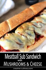 meatball sub sandwiches with mushrooms