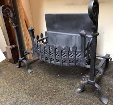 Antique Cast Iron Wrought Iron Fire Basket