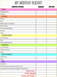 Free Downloadable Budget Template Of Free Bill Organizer