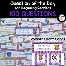 Question Of The Day For Beginning Readers Pocket Chart