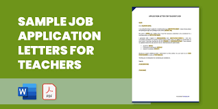 13 job application letters for teacher