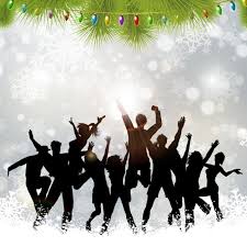 Background With People In Christmas Party Vector Free Download