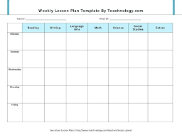 Preschool Teacher Weekly Lesson Plan Template Blank Preschool Lesson