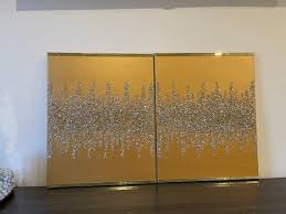 Gold Silver Art Glitter Wall Art Set