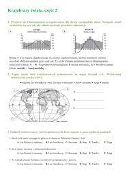 Geografia Sprawdzian Klasa 7 Dział 2 - G5 Krajobrazy Ziemi część 2 worksheet