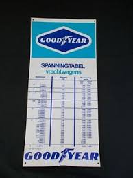 Details About 1980s Goodyear Truck Tires Inflation Chart From Belgium Man Cave