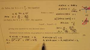 Solve Trigonometric Equations 5sinx-5cosx=2 IB Mathematics Level A  Cambridge International - YouTube