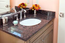 White, ebony and gray vanities. Tan Brown Granite Vanity American Traditional Bathroom Boston Houzz