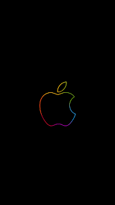apple logo wallpaper 4k outline colorful