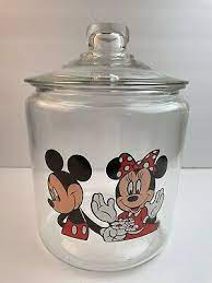 disney vintage clear glass cookie jar