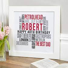 personalized 40th birthday gifts for