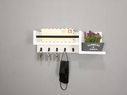 White Key Holder Entryway Mail And Key