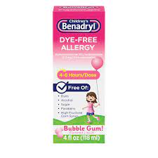 children s benadryl dye free allergy