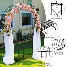 Steel Garden Arch With 2 Seat Bench