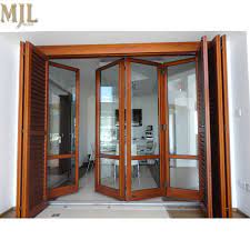 China Aluminum Bifold Door Wood Glass