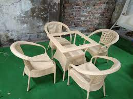 wicker garden chair set with armrest