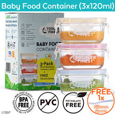 Baby Food Storage Glass Containers Set