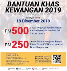 Rm500 bantuan duit aidilfitri drpd kerajaan malaysia kepada penjawat awam pesara duit raya. Bayaran Bantuan Khas Kewangan 2019 Kakitangan Awam