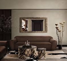 modern living room with a brown sofa