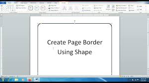 page border in ms word using shape