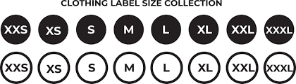 clothing size label vector art icons