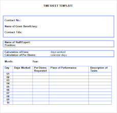 Sample Time Sheet 7 Documents In Pdf Doc Excel