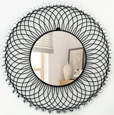 Roung Black Decorative Wall Mirror