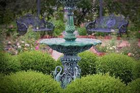 Water Fountain Photo Flower Garden Wall