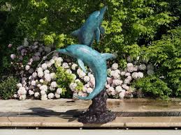 Bronze Sculpture 2 Dolphins Eliassen
