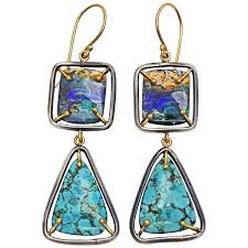 turquoise opal earrings