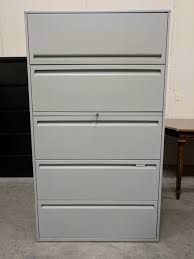 haworth 5 drawer gray lateral filing