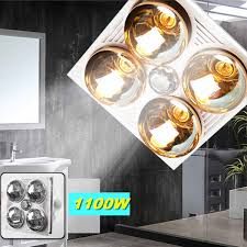 The lighting system and bathroom heater functions synchronously in order to provide a high level of performance for an affordable price. 3 In 1 Multifunctional Bathroom Heater Exhaust Fan With 4 Heating Elements Led Panel Light Ceiling Light Built In Chandelier Pendant Lights Aliexpress