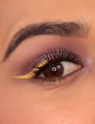 purple yellow pop eye makeup tutorial