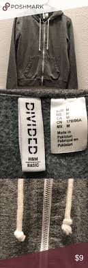 Divided H M Basic Medium Zip Up Gray Hoodie This Is A