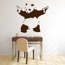 banksy panda with s wall sticker