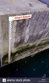 Tide Gauge Or Tide Staff On A Harbour Wall Showing Chart