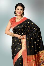 Black Color With Gold Border Paithani Saree Collection