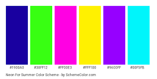 Neon For Summer Color Scheme Aqua Schemecolor Com