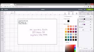 Cricut Addressing Envelopes With Writing Fonts And Using Two Colors