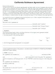 Commercial Sublease Agreement Template Sublet Contract
