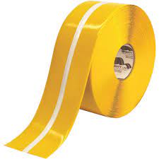 mighty line 4rylumctr floor marking tape 4 x 100 ft yellow with luminescent center line