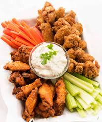 buffalo wing platter with blue cheese