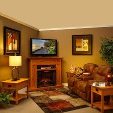 Corner Amish Fireplace Tv Cabinet